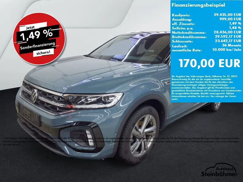 VW T-Roc R-Line 1.5TSI DSG LEDPlus NAV AHK ACC SHZ Bluetooth Navi LED Klima Einparkhilfe el. Fenster
