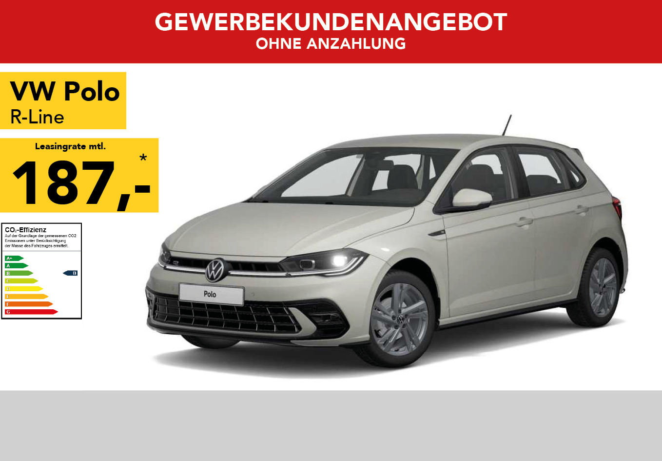 VW Polo in weiss, mtl. Leasingrate 66€
