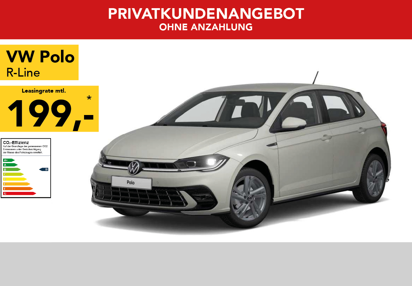 VW Polo in weiss, mtl. Leasingrate 66€