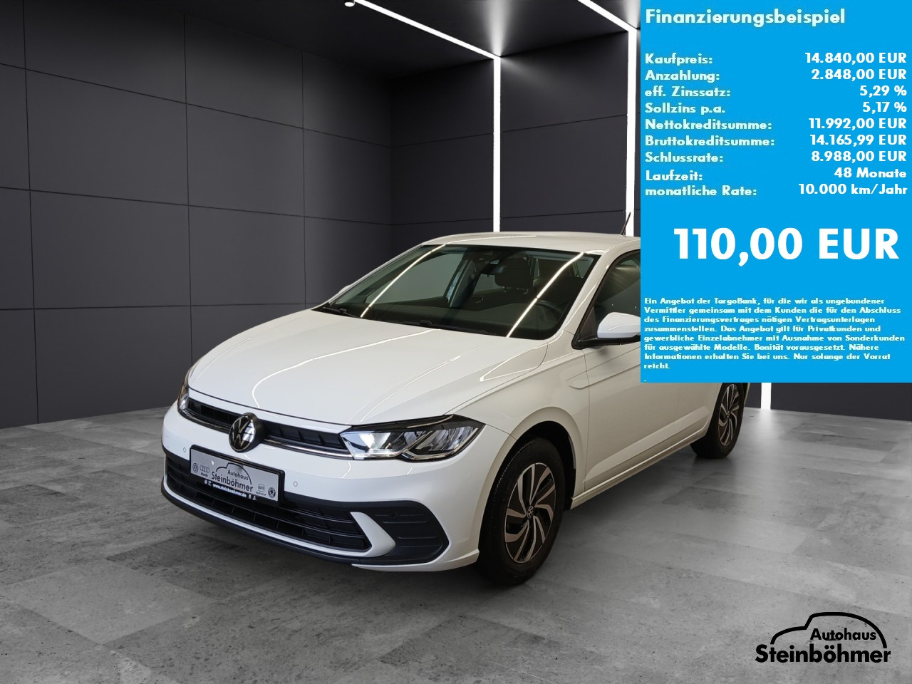 VW Polo Life 1.0TSI LED NAV AppCon LaneAssist Bluetooth Navi Klima Einparkhilfe el. Fenster (Kopie | 25348)
