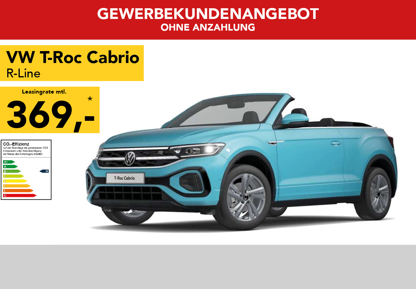 VW T-Roc Cabriolet Style 1.0TSI in hellblau