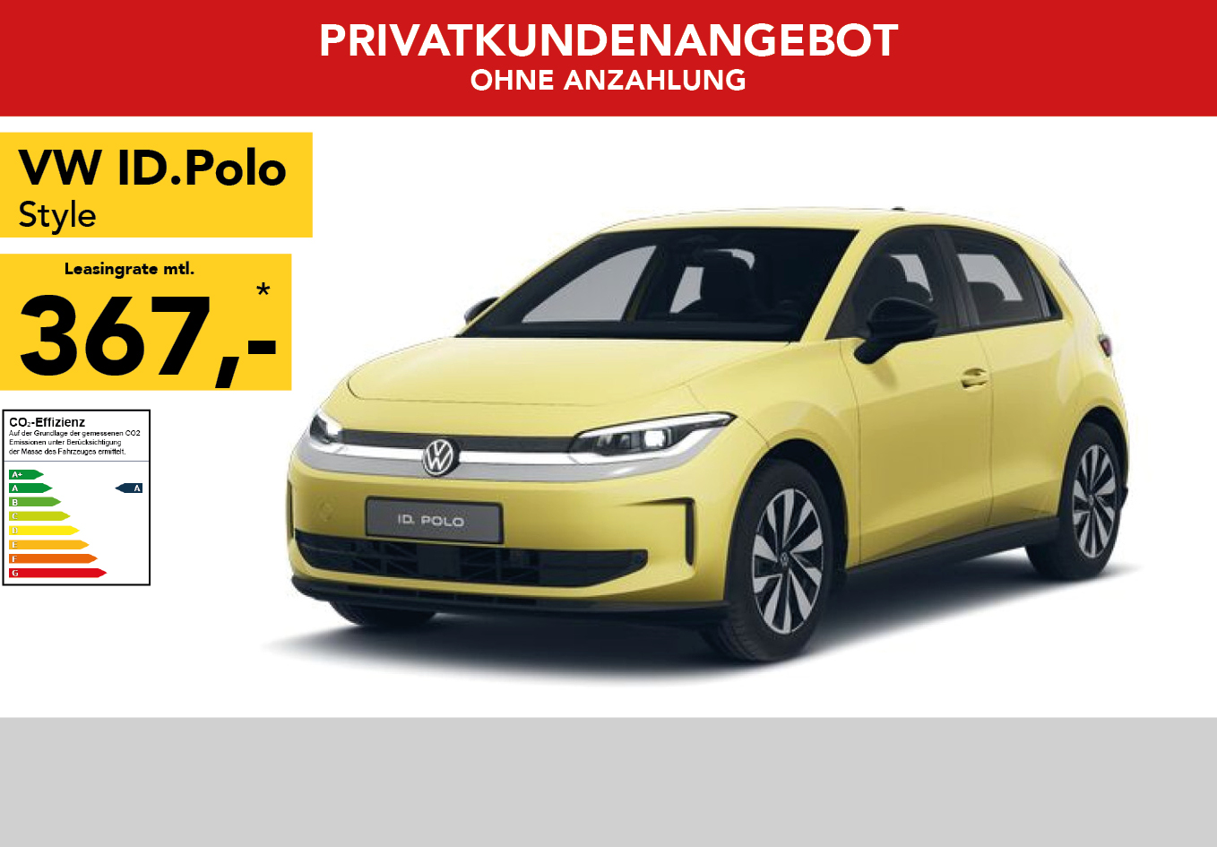 VW Polo in weiss, mtl. Leasingrate 66€