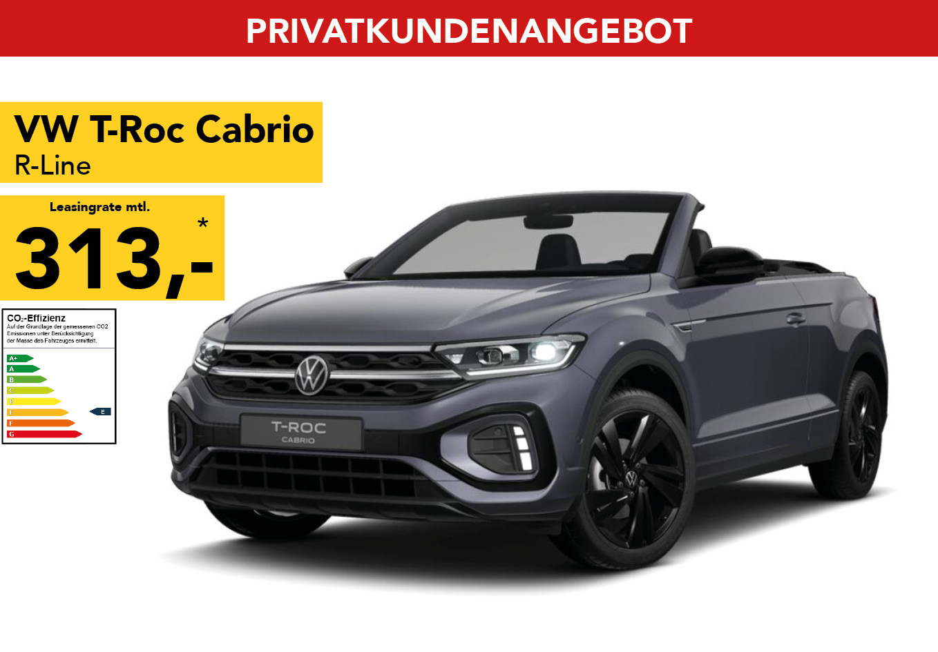 VW T-Roc Cabriolet Style 1.0TSI in hellblau