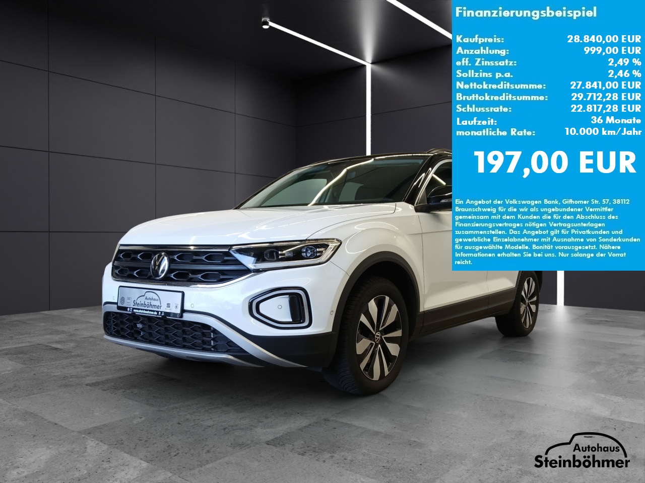 VW T-Roc GOAL 2.0TDI DSG LED Plus NAV AHK ACC Bluetooth Navi Klima Einparkhilfe el. Fenster