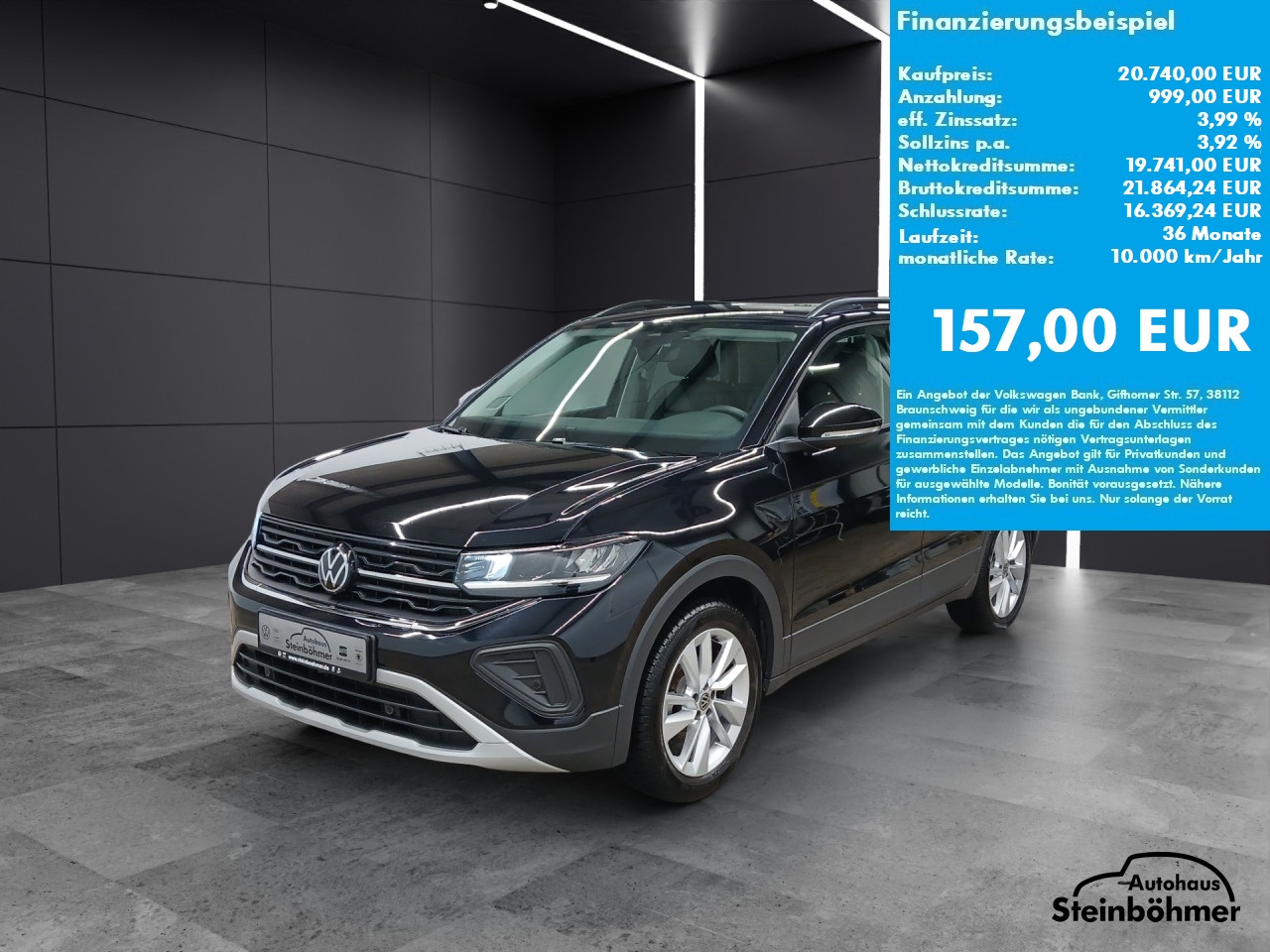 VW T-Cross GOAL 1.0TSI LED NAV ACC SHZ AppCon Bluetooth Navi Klima Einparkhilfe el. Fenster