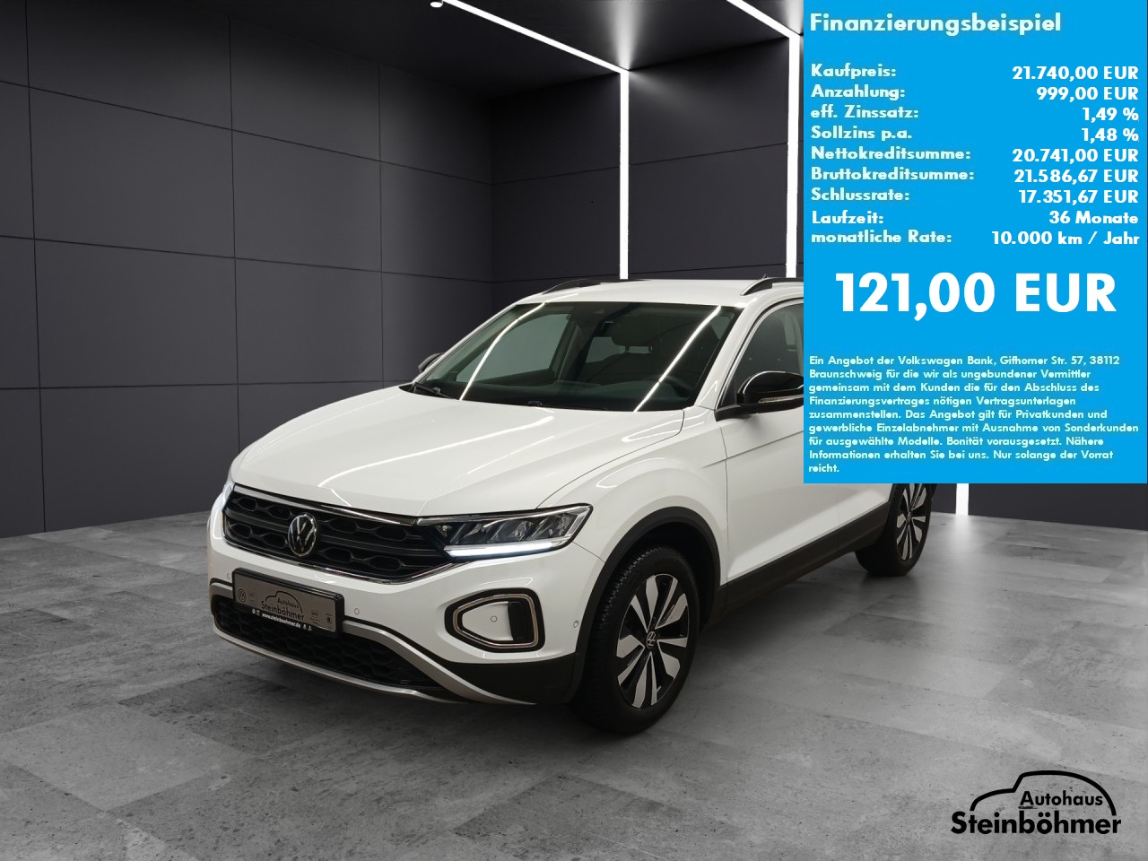 VW T-Roc GOAL 1.0TSI LED NAV SHZ ACC SideAssist Bluetooth Navi Klima Einparkhilfe el. Fenster