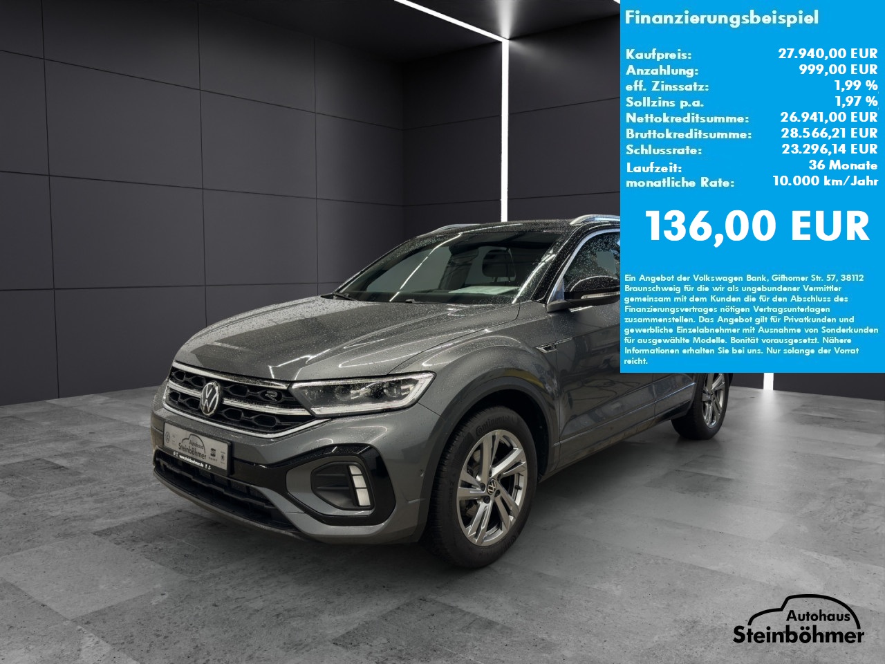 VW T-Roc R-Line 1.5TSI DSG LEDPlus NAV AHK ACC SHZ Bluetooth Navi LED Klima Einparkhilfe el. Fenster