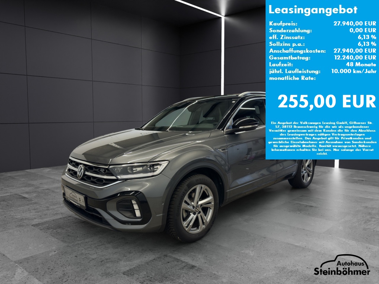 VW T-Roc R-Line 1.5TSI DSG LEDPlus NAV AHK ACC Bluetooth Navi LED Klima Einparkhilfe el. Fenster