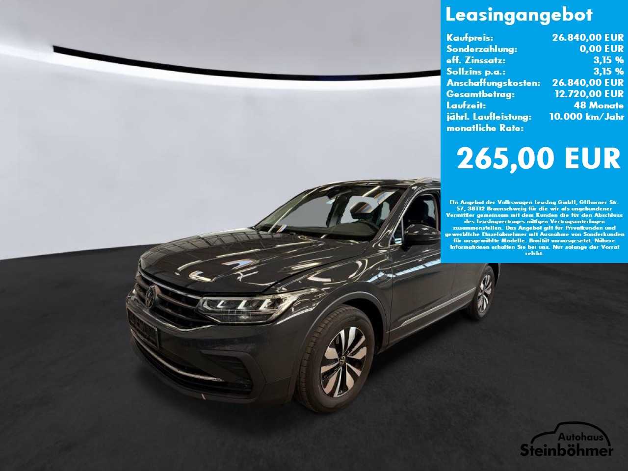 VW Tiguan MOVE 1.5TSI DSG LED NAV AHK SHZ ACC AppCon Bluetooth Navi Klima Einparkhilfe el. Fenster