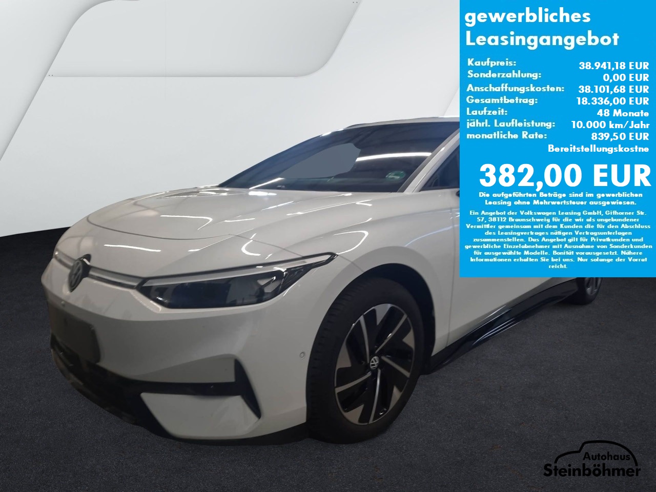VW ID.7 Tourer Pro 210kW IQ.Light NAV ProMax AHK Bluetooth Head Up Display Navi LED Klima Einparkhilfe el. Fenster