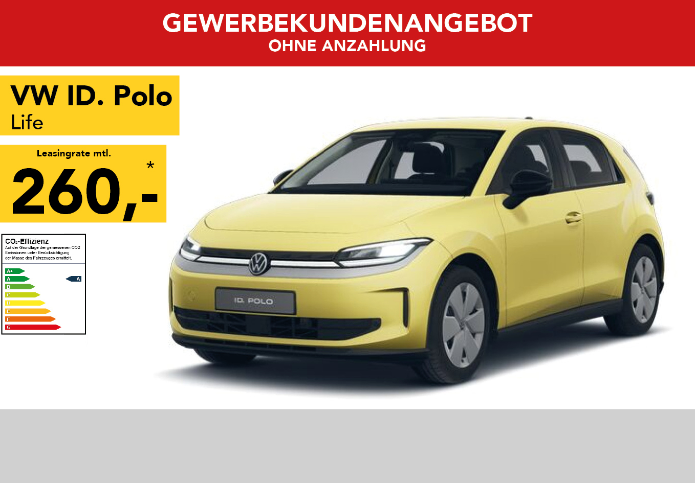 VW Polo in weiss, mtl. Leasingrate 66€
