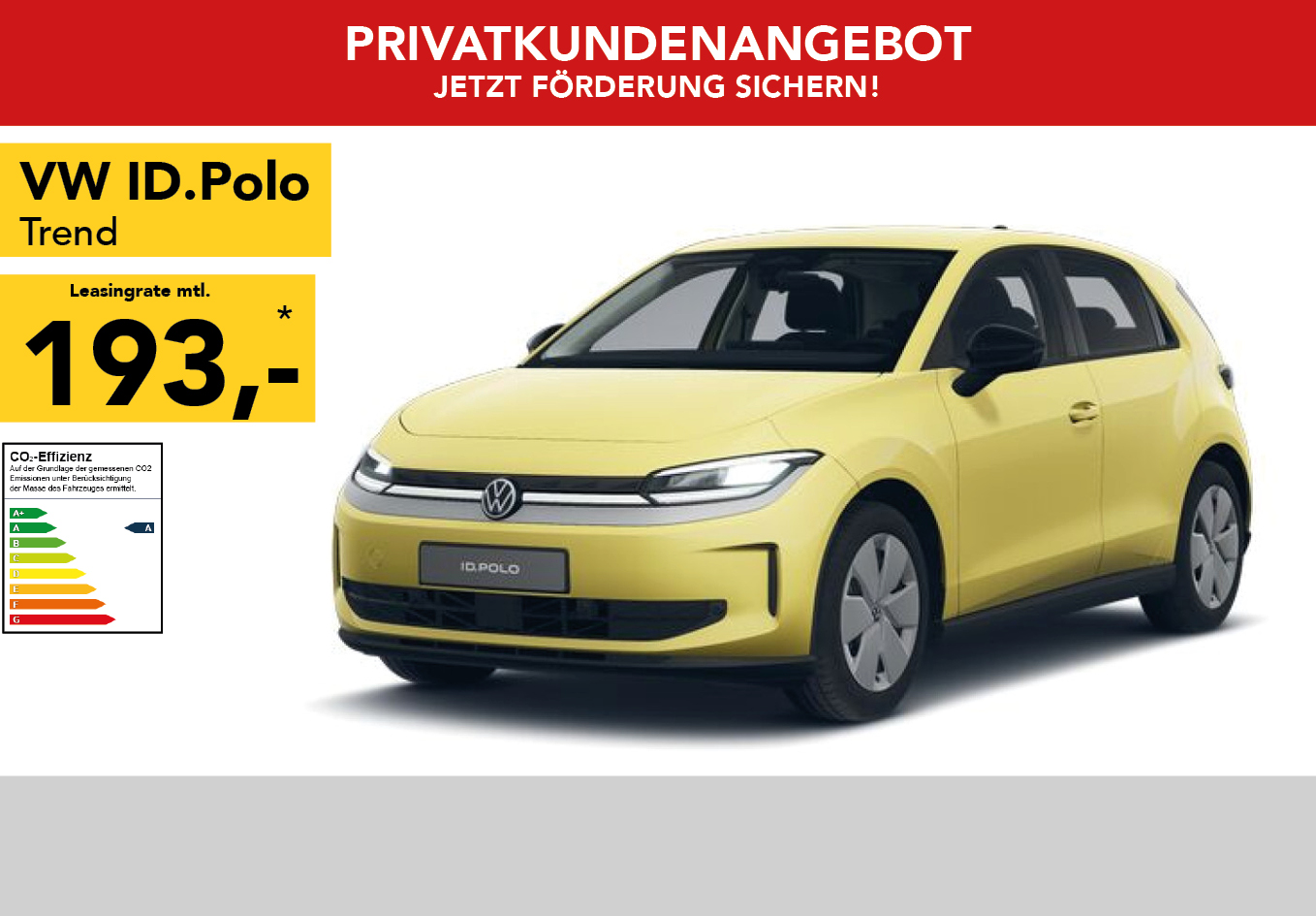 VW Polo in weiss, mtl. Leasingrate 66€