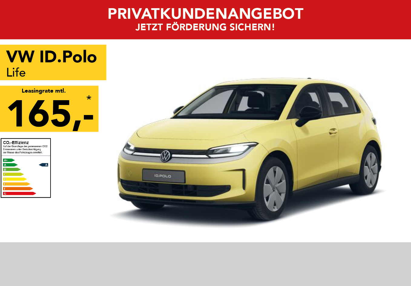 VW Polo in weiss, mtl. Leasingrate 66€