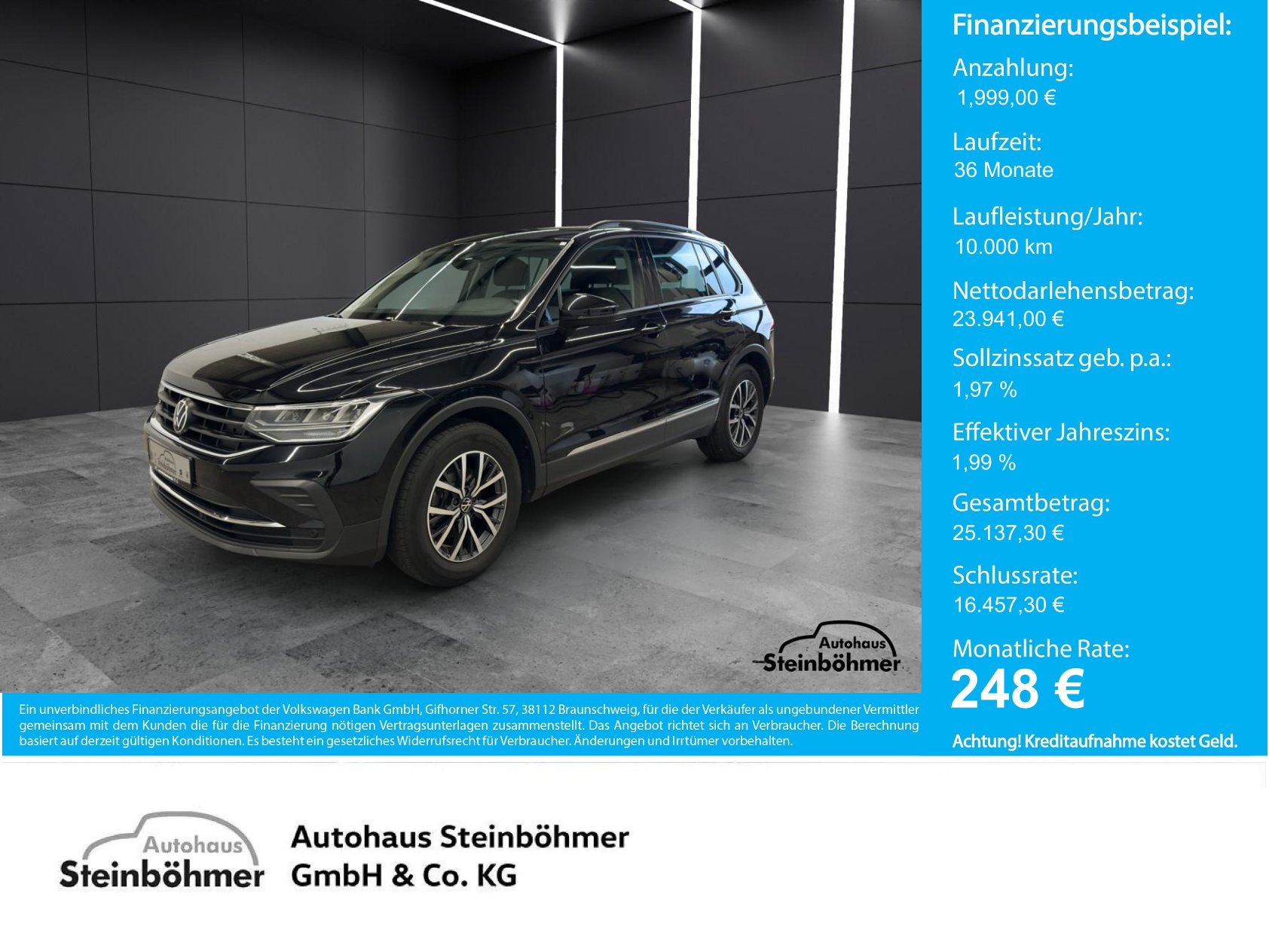 VW Tiguan Life 2.0TDI DSG LED NAV ACC SHZ RearView Bluetooth Navi Klima Einparkhilfe el. Fenster