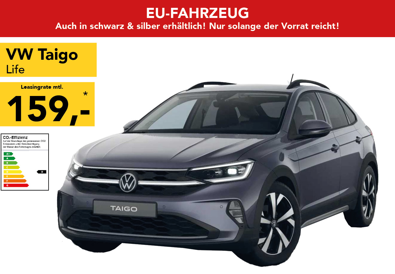 VW T-Cross in gelb, mtl. Leasingrate 186€